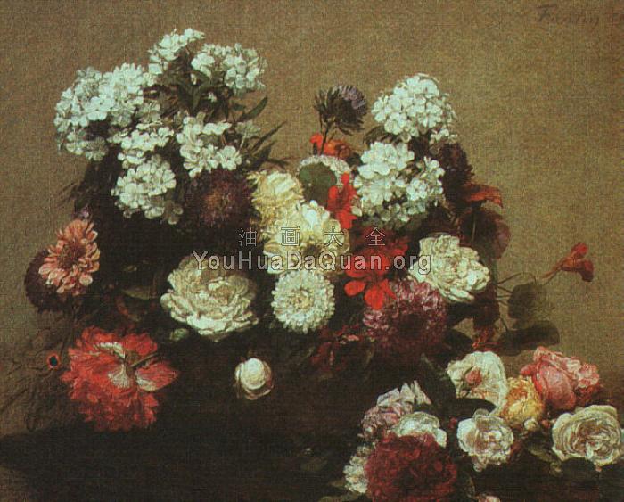 Still Life with Flowers - 亨利·方丹·拉图尔